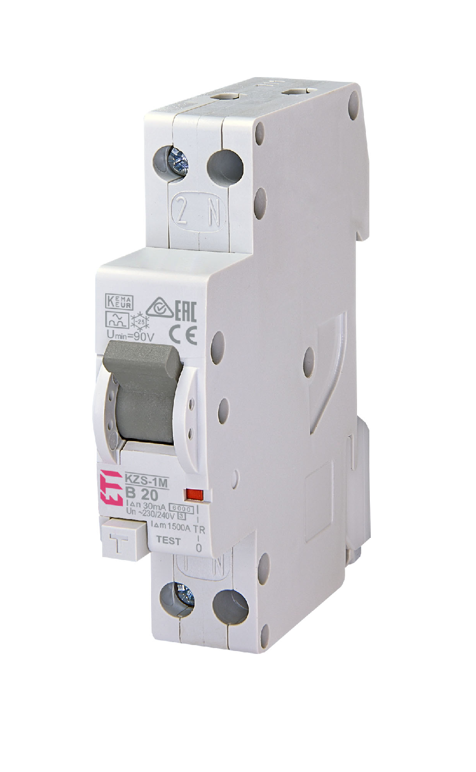 DIFERENTIAL RCBO KZS-1M 1p+N A B20/0.03 6kA